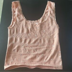 Gypsy + Jade Pink Floral Crop Tank Top